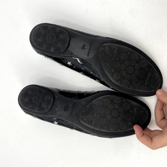 Jimmy Choo Black Patent Leather Stars Studded Ballet Flats - Picture 5 of 8